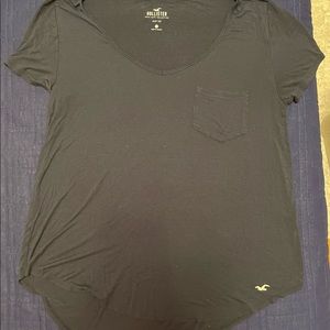 Hollister Co. Navy Blue V-Neck Pocket T-Shirt